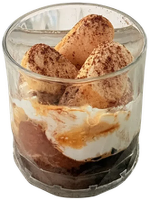 Tiramisu Affogato at Sway CNX: espresso, cream, syrup, vanilla ice cream, savoiardi, cocoa